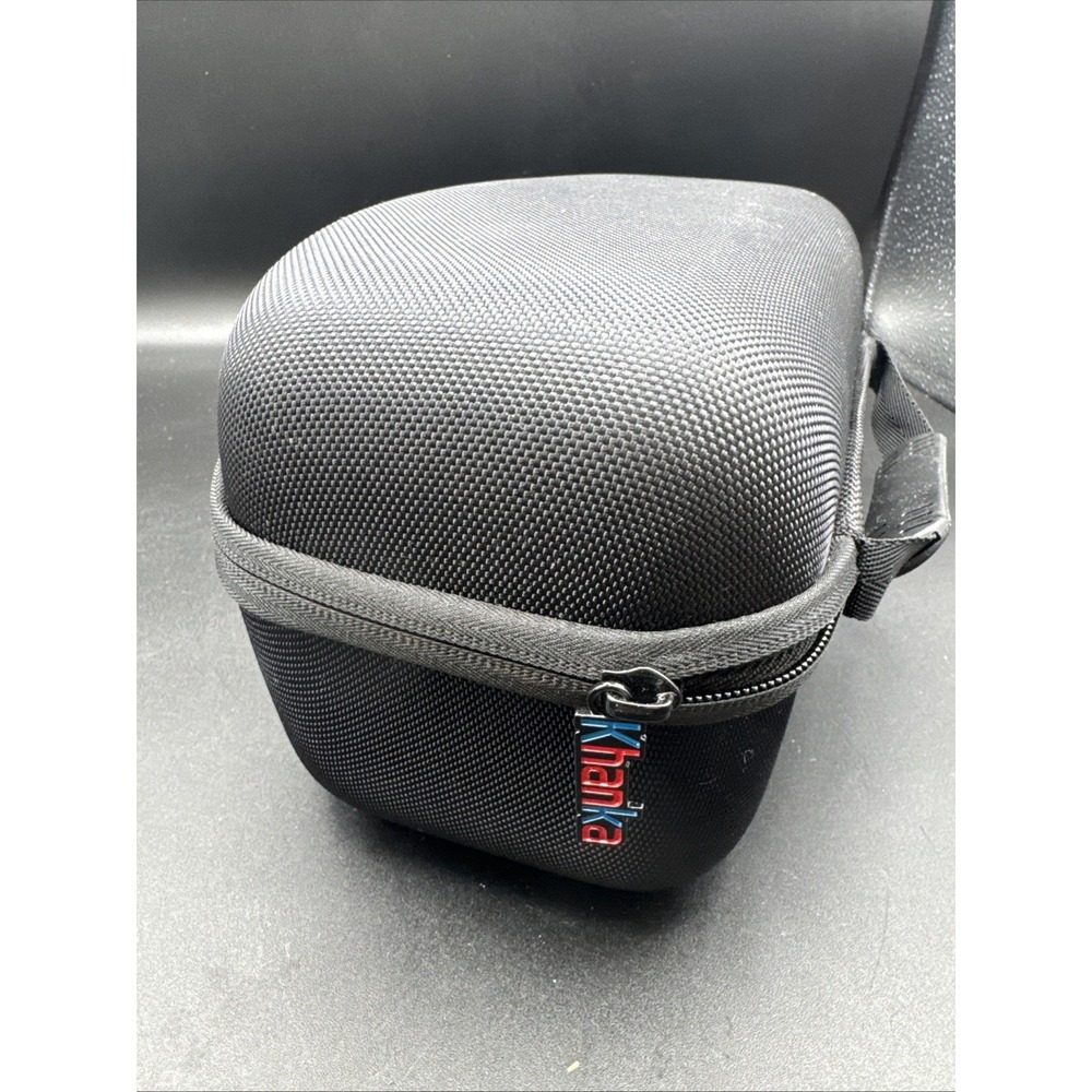 Khanka Hard Travel Case Black Zippered Storage Bag with Handle 9.5"L  5.5"T